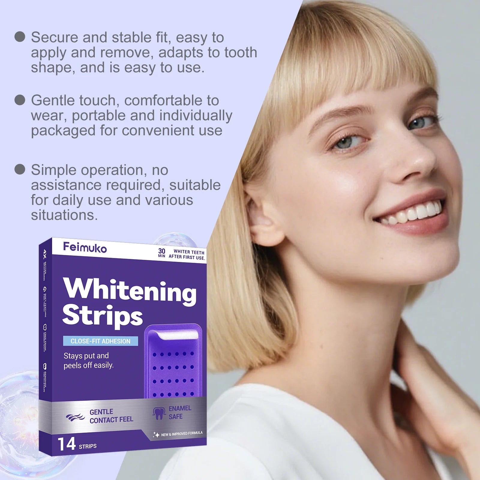 Purple Teeth Whitening Strips – Mint Fresh Breath